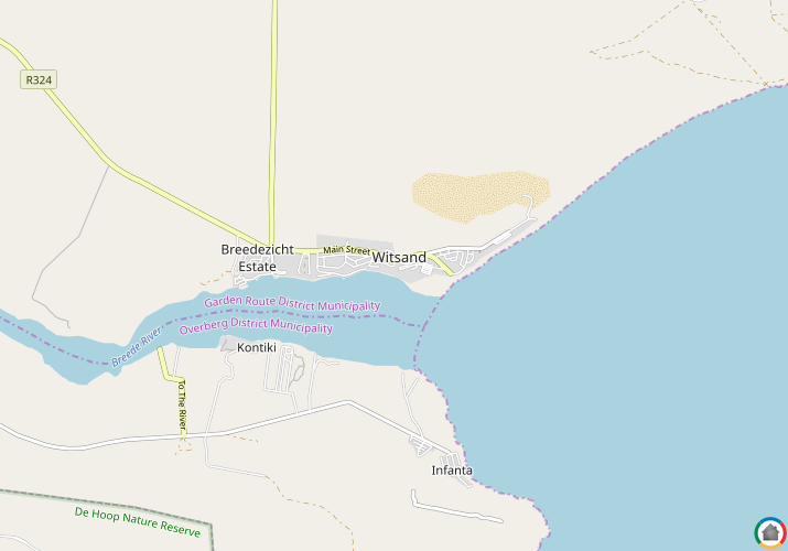 Map location of Witsand